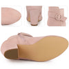 Perphy Round Toe Side Zip Chunky Heel Ankle Boots for Women