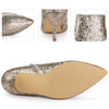 Perphy Pointed Toe Stiletto Heel Glitter Ankle Boots for Women