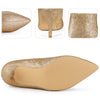 Perphy Pointed Toe Stiletto Heel Glitter Ankle Boots for Women