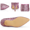 Perphy Pointed Toe Stiletto Heel Glitter Ankle Boots for Women