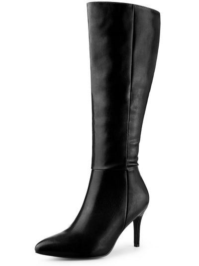 Pointed Toe Side Zipper Knee High Boots for Women