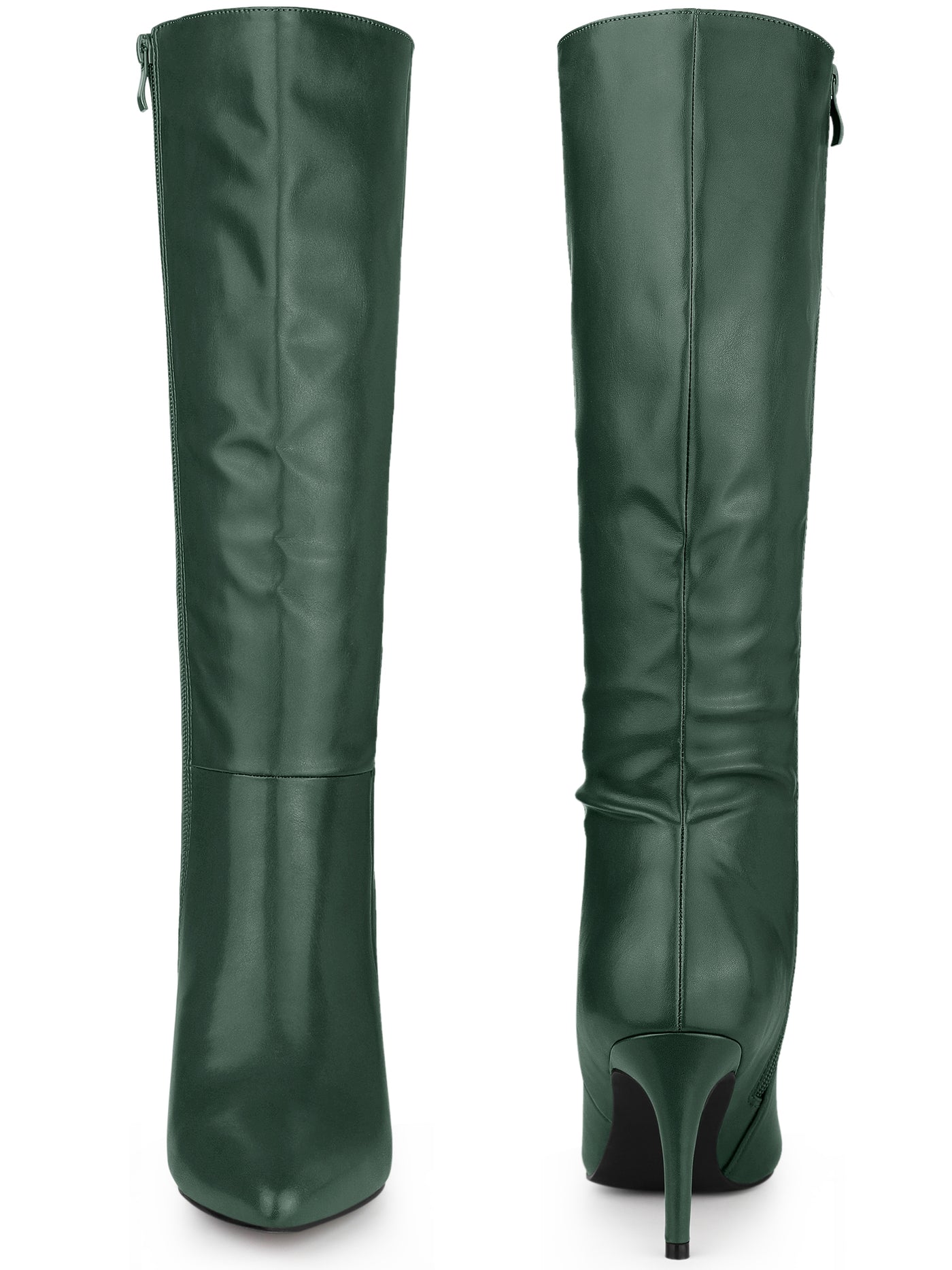 Bublédon Perphy Pointed Toe Side Zipper Knee High Boots for Women