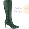 Perphy Pointed Toe Side Zipper Knee High Boots for Women