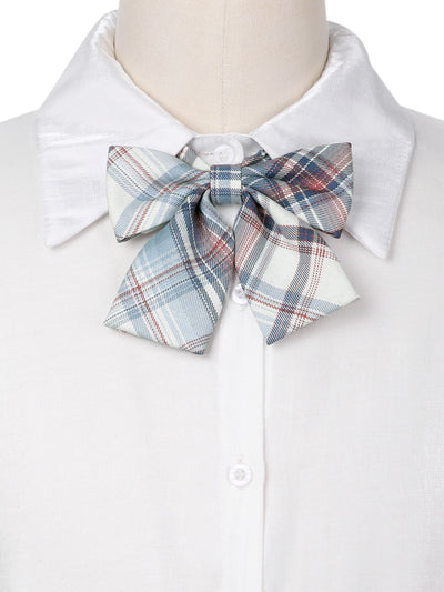Plaid Pretied Knot, Adjustable Neck Strap, Colorful Bow Ties for Women Formal Casual