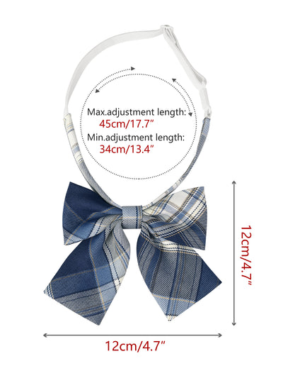 Plaid Uniform Pre-tied Knot Cute Stylish Colorful Bow Ties for Women