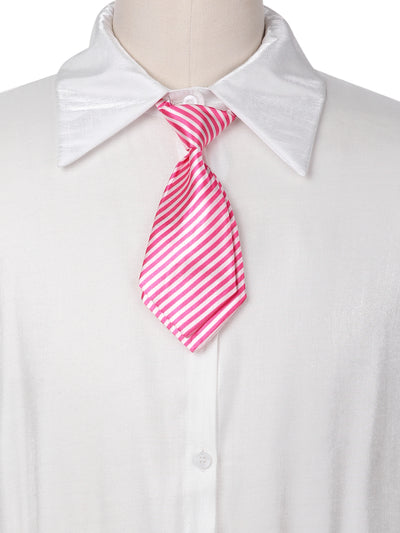 Cute Uniform Tie, Pretied Knot, Striped Short Ties for Women School Casual