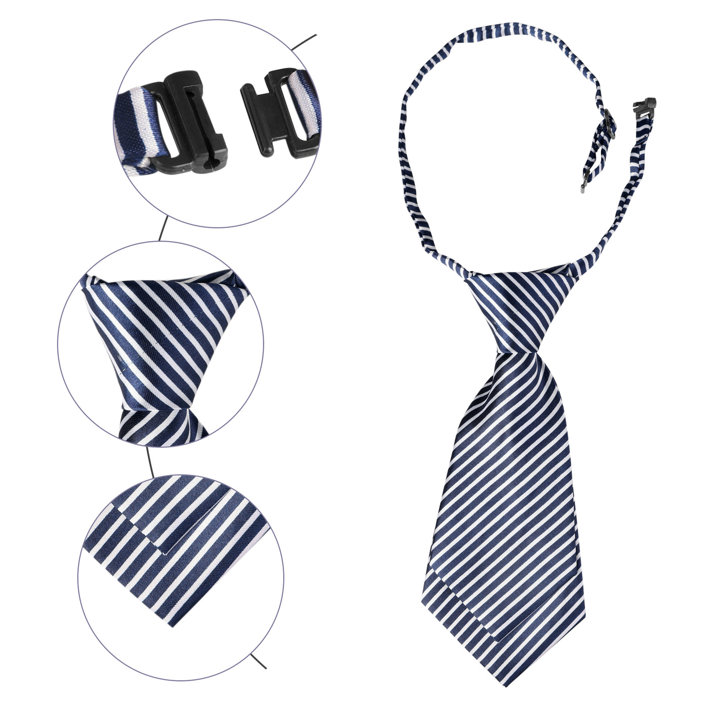 Bublédon Cute Uniform Tie, Pretied Knot, Striped Short Ties for Women School Casual