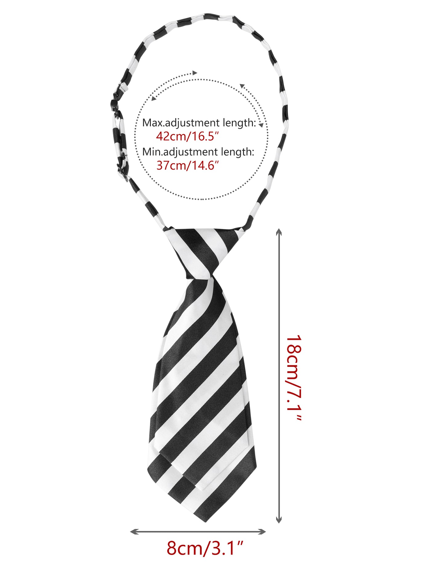 Bublédon Cute Uniform Tie, Pretied Knot, Striped Short Ties for Women School Casual