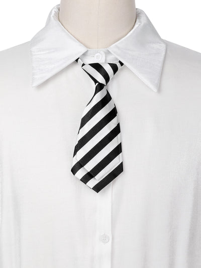Cute Uniform Tie, Pretied Knot, Striped Short Ties for Women School Casual