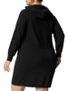 H Line Cable Hood Long Sleeve Sweater Dress
