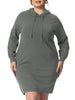 H Line Cable Hood Long Sleeve Sweater Dress