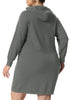H Line Cable Hood Long Sleeve Sweater Dress