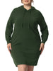 H Line Cable Hood Long Sleeve Sweater Dress