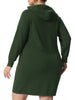 H Line Cable Hood Long Sleeve Sweater Dress
