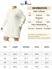 H Line Cable Round Neck Long Sleeve Sweater Dress