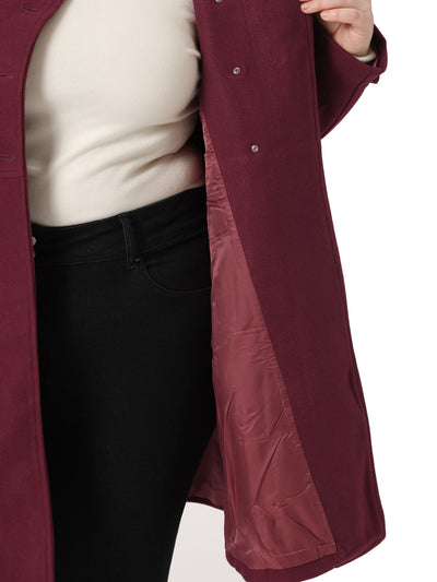 Warm H Line Asymmetrical Neck Double Breasted Coat