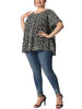 Rayon A Line Abstract Dot Round Neck Top