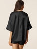 Womens Satin Sleepwear 2 Piece Lounge Shorts and Short Sleeves T-Shirt with Pockets Soft Pajama Sets