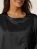 Womens Satin Sleepwear 2 Piece Lounge Shorts and Short Sleeves T-Shirt with Pockets Soft Pajama Sets