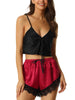 Womens Satin Sleepwear 2 Piece Sleeveless Cami Top with Shorts Ice Silky Pajama Sets