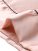 Womens Satin Sleepwear Button Down Short Sleeve with Loose Pants Silky Lounge Pajama Sets