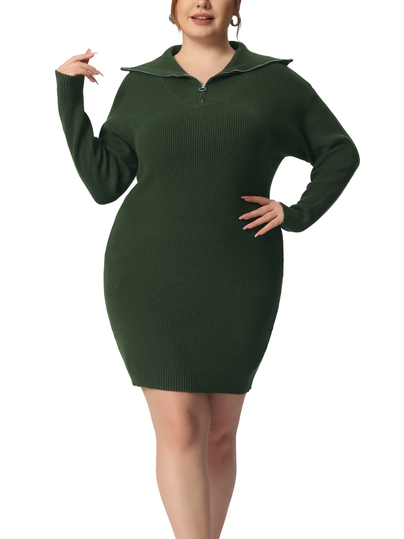 Bublédon Relax Fit Cable Long Sleeve Sweater Dress