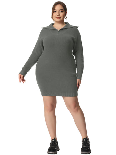 Relax Fit Cable Long Sleeve Sweater Dress