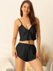 Womens Satin Sleepwear 3pcs Cami Tops and Shorts with Robe Loungewear Pajama Set