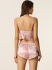 Womens Satin Sleepwear 3pcs Cami Tops and Shorts with Robe Loungewear Pajama Set