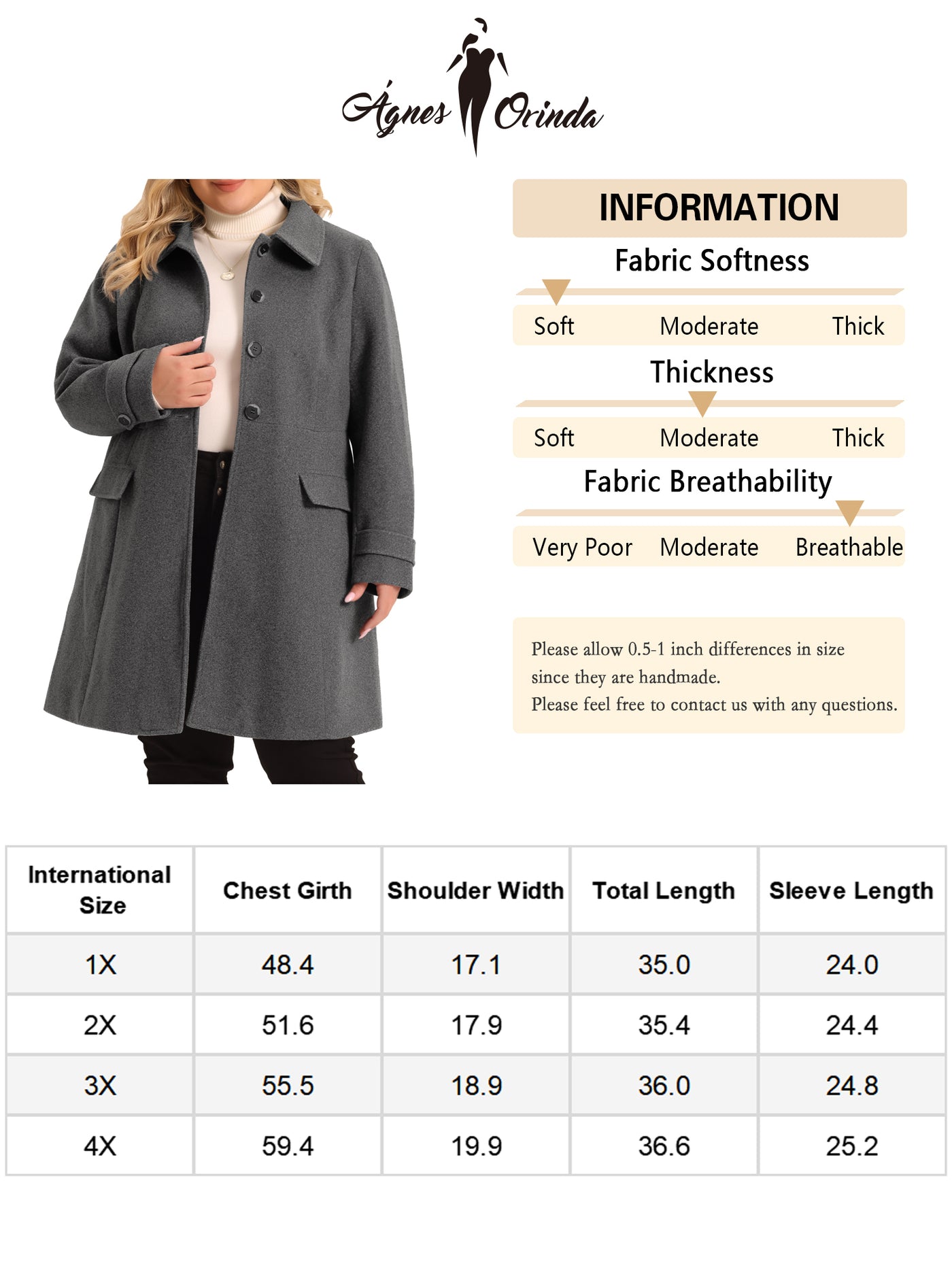 Bublédon Relax Fit Long Sleeve Single Breasted coat