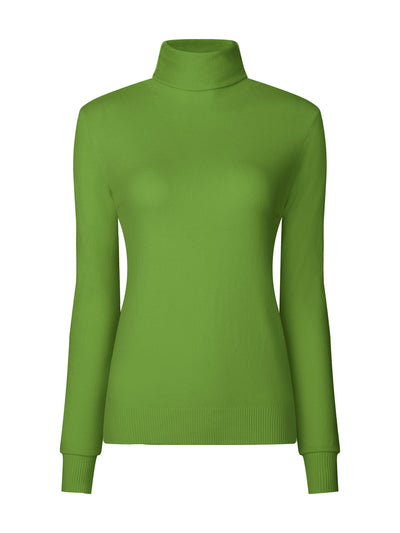 Women's Pullover Sweater Top Long Sleeve Turtleneck Knit Tops