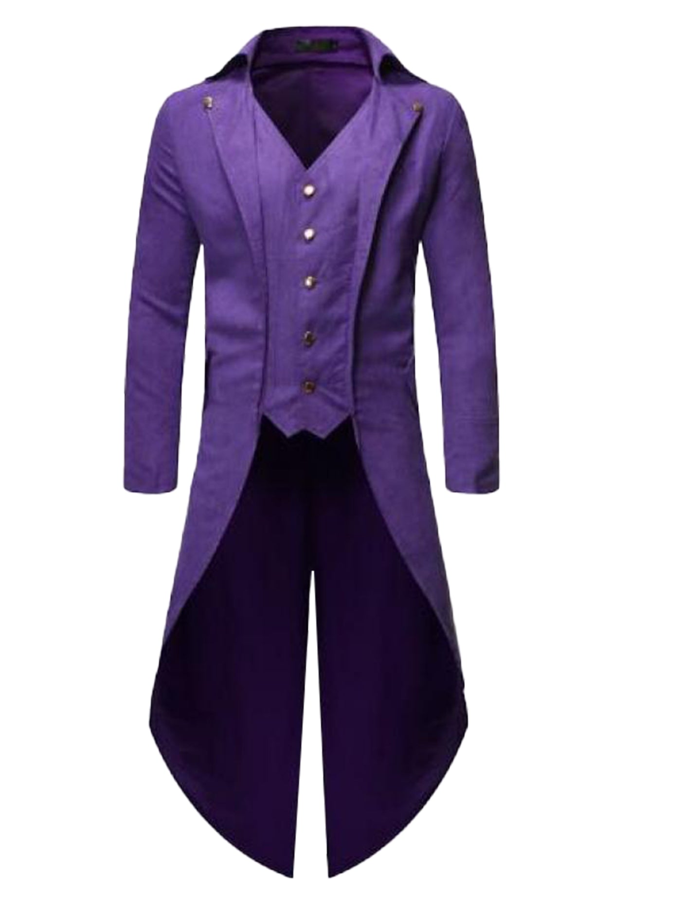 Bublédon Costume Tuxedo for Men's Button Down Vintage Steampunk Jacket Prom Tailcoat