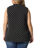 Woven H Line Polka Dot V Neck Sleeveless Blouse