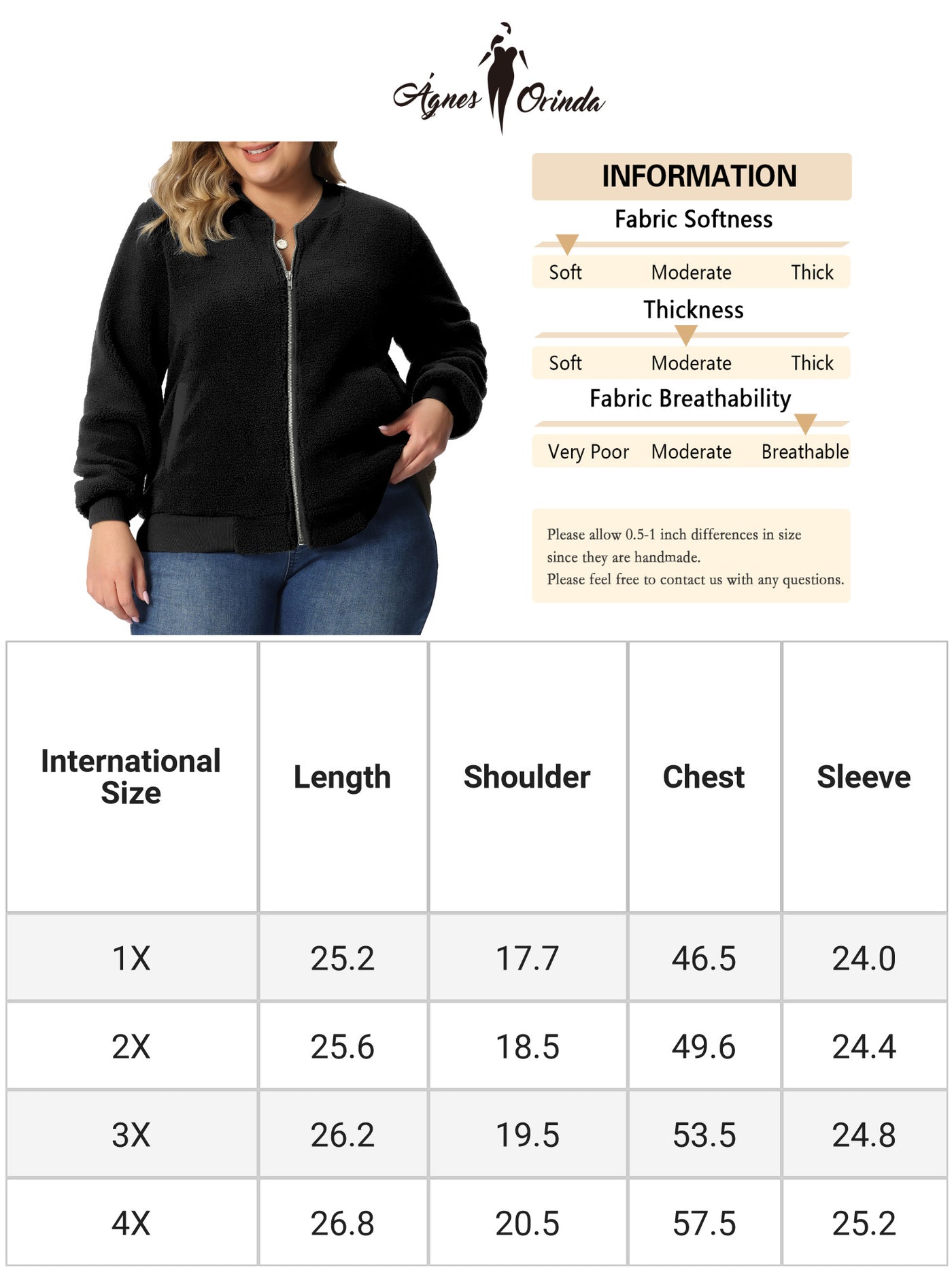Bublédon Plus Size for Women Fleece Jacket Faux Shearling Fluffy Fuzzy Long Sleeve Zip Up Bomber Jackets