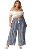 Wide Leg Woven Tassel Elastic Waist Pants