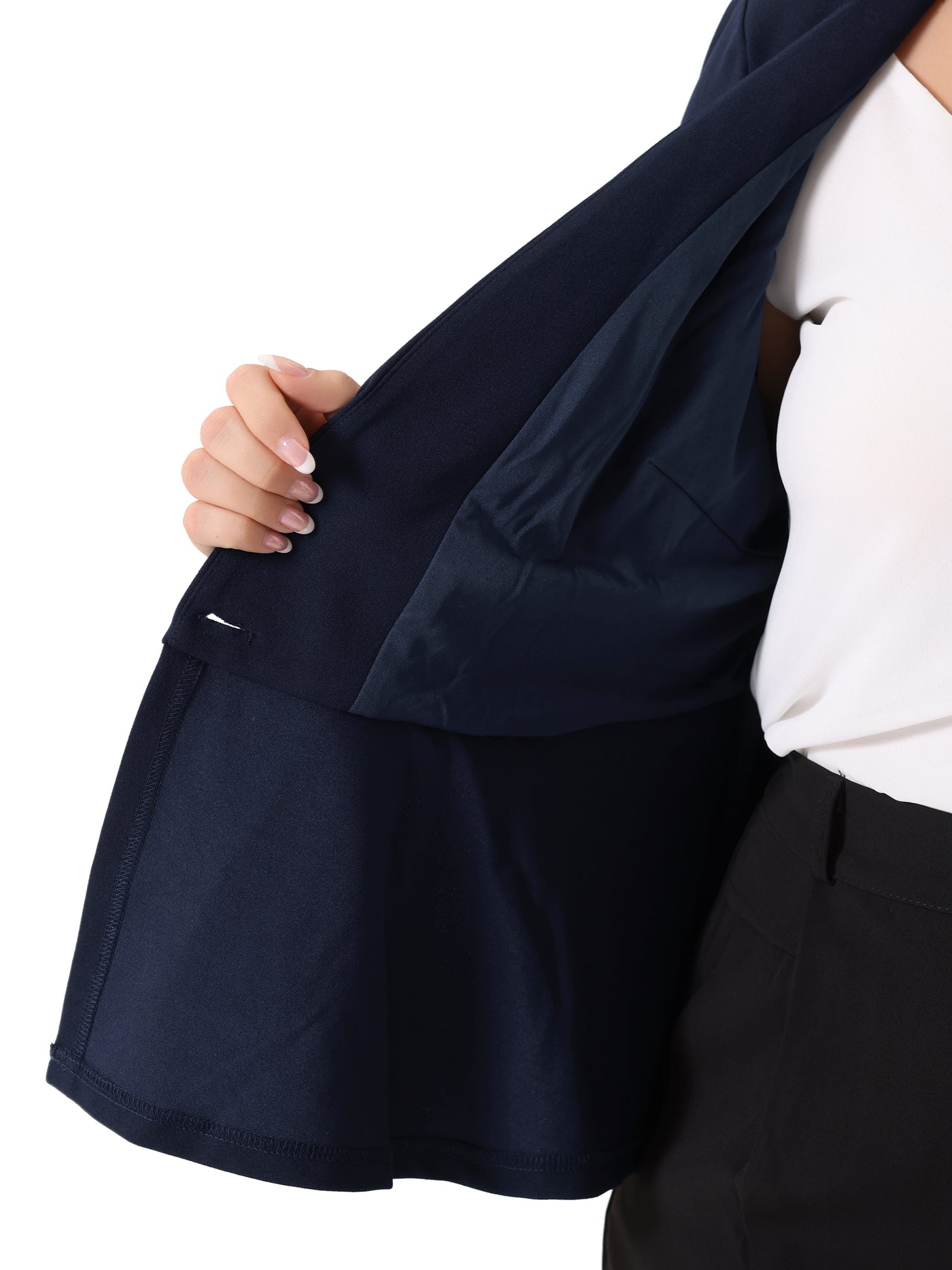 Bublédon Plus Size Blazer for Women Work Fashion Button Chain Jacket Blazers