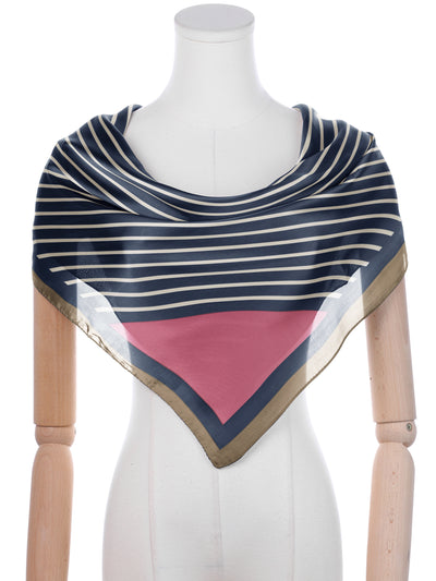 Women's Striped Satin Scarf Shawl, 35"x35" Large Square Silk Feeling Neck Scarves Head Wraps Neckerchief