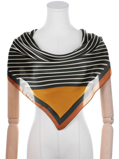 Women's Striped Satin Scarf Shawl, 35"x35" Large Square Silk Feeling Neck Scarves Head Wraps Neckerchief