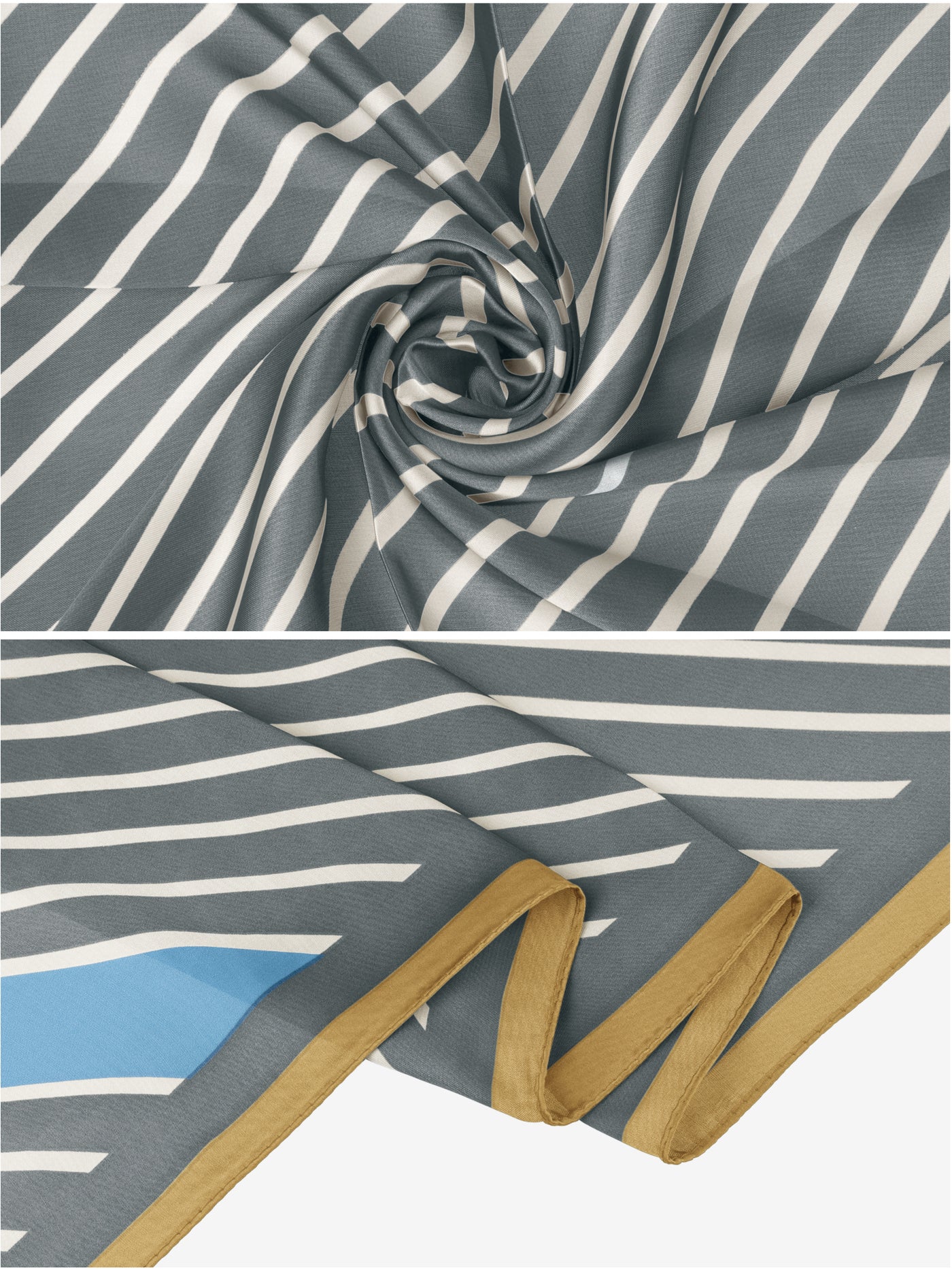 Bublédon Women's Striped Satin Scarf Shawl, 35"x35" Large Square Silk Feeling Neck Scarves Head Wraps Neckerchief