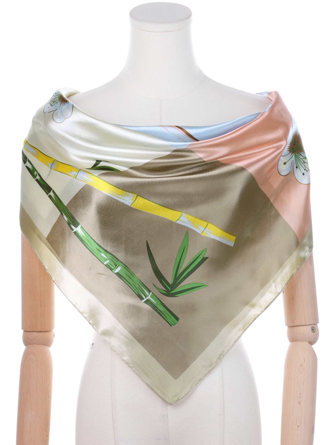 Bublédon Women's Floral Printed Square Scarf, 35" Large Silk Feeling Satin Scarves Head Wrap Bandanas