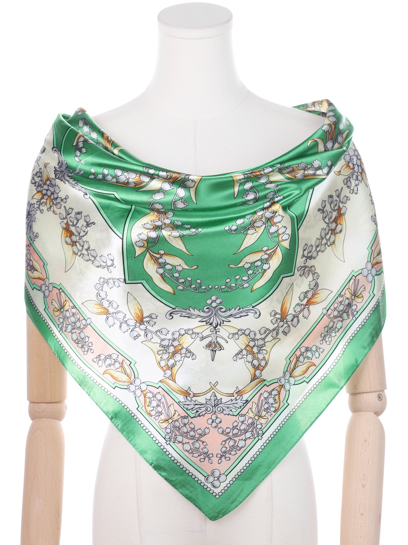 Bublédon Women's Floral Printed Square Scarves, 35" Large Silk Feeling Satin Scarves Head Wrap Bandanas