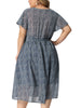 X Line Woven V Neck Monochrome Floral Dress