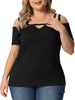 Knit H Line Off The Shoulder Short Sleeve Top