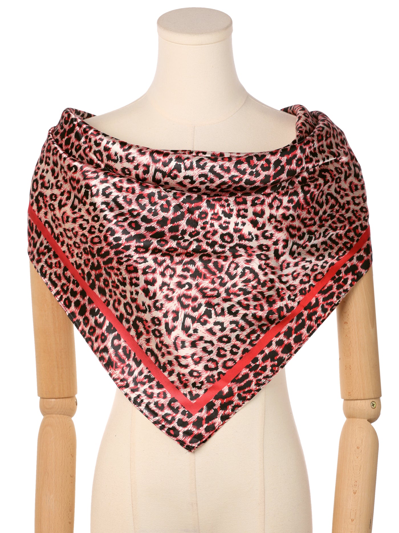 Bublédon Women's Lightweight Leopard Silk Feeling Shawl Scarf Large Square Scarves 90x90cm