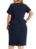 H Line Knit Round Neck Short Sleeve Sheath Dress