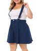 A Line Denim Elastic Back Suspender Skirt
