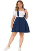 A Line Denim Elastic Back Suspender Skirt