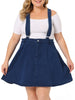 A Line Denim Elastic Back Suspender Skirt
