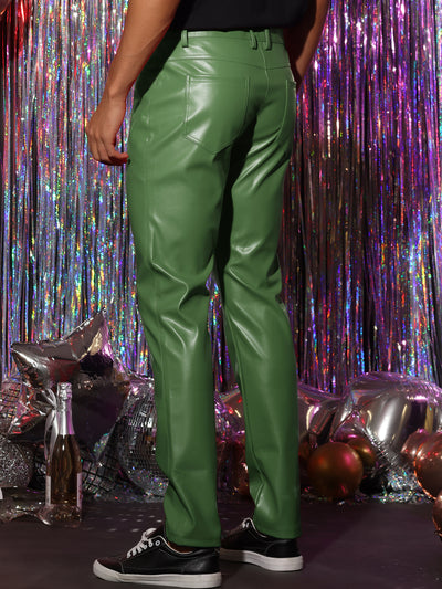 NWT Magnet Green Metallic Faux Leather Pants Size M | eBay