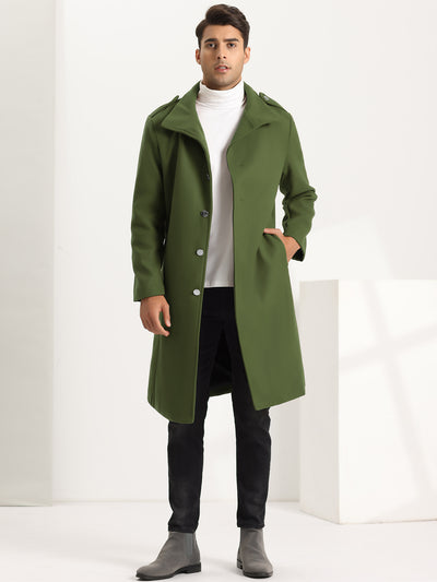 Heavyweight Overcoat for Men's Notch Collar Single Breasted Winter Long Coat